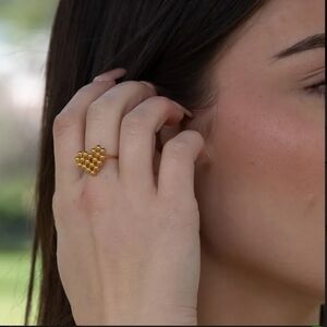 18K Gold Plated STAINLESS STEEL Heart Ring